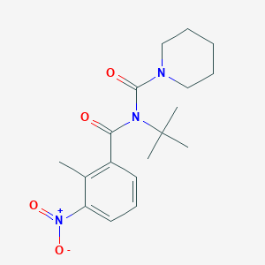 molecular formula C18H25N3O4 B2398897 N-(叔丁基)-N-(2-甲基-3-硝基苯甲酰)哌啶-1-甲酰胺 CAS No. 923692-61-9
