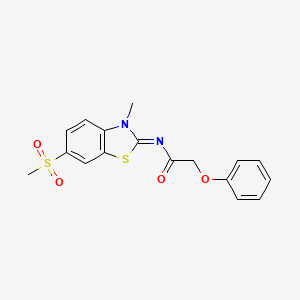 molecular formula C17H16N2O4S2 B2398898 (Z)-N-(3-methyl-6-(methylsulfonyl)benzo[d]thiazol-2(3H)-ylidene)-2-phenoxyacetamide CAS No. 683237-98-1