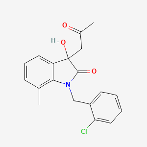 1-(2-Chlorobenzyl)-3-hydroxy-7-methyl-3-(2-oxopropyl)indolin-2-one