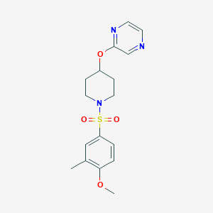 molecular formula C17H21N3O4S B2398904 2-((1-((4-甲氧基-3-甲基苯基)磺酰基)哌啶-4-基)氧基)吡嗪 CAS No. 1448079-15-9