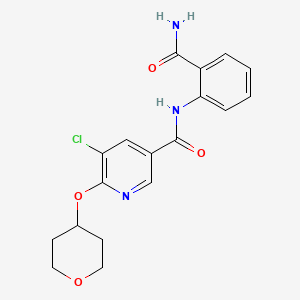 N-(2-carbamoylphenyl)-5-chloro-6-((tetrahydro-2H-pyran-4-yl)oxy)nicotinamide