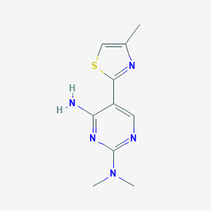 molecular formula C10H13N5S B2398907 2-N,2-N-Dimethyl-5-(4-methyl-1,3-thiazol-2-yl)pyrimidine-2,4-diamine CAS No. 2490374-80-4