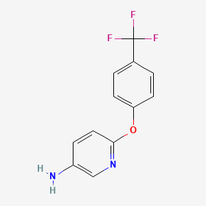 molecular formula C12H9F3N2O B2398928 6-[4-(Trifluoromethyl)phenoxy]pyridin-3-amine CAS No. 652966-33-1