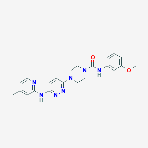 molecular formula C22H25N7O2 B2398934 N-(3-methoxyphenyl)-4-(6-((4-methylpyridin-2-yl)amino)pyridazin-3-yl)piperazine-1-carboxamide CAS No. 1021072-64-9
