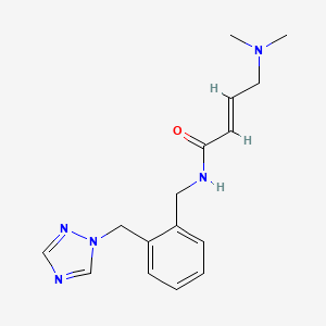 molecular formula C16H21N5O B2398942 (E)-4-(Dimethylamino)-N-[[2-(1,2,4-triazol-1-ylmethyl)phenyl]methyl]but-2-enamide CAS No. 2411329-97-8