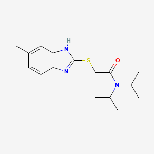 2-[(5-methyl-1H-benzimidazol-2-yl)sulfanyl]-N,N-di(propan-2-yl)acetamide