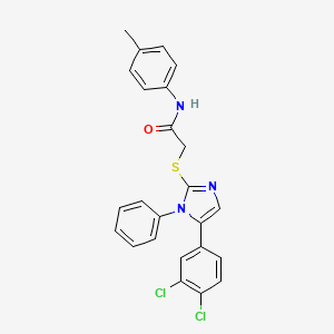 molecular formula C24H19Cl2N3OS B2398947 2-((5-(3,4-dichlorophenyl)-1-phenyl-1H-imidazol-2-yl)thio)-N-(p-tolyl)acetamide CAS No. 1207037-90-8