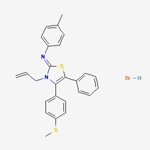 molecular formula C26H25BrN2S2 B2398949 (E)-N-(3-allyl-4-(4-(methylthio)phenyl)-5-phenylthiazol-2(3H)-ylidene)-4-methylaniline hydrobromide CAS No. 479351-86-5