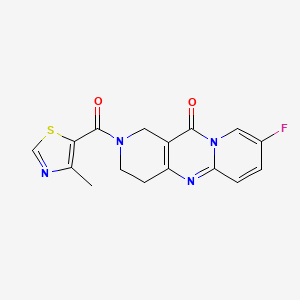 molecular formula C16H13FN4O2S B2398951 8-fluoro-2-(4-methylthiazole-5-carbonyl)-3,4-dihydro-1H-dipyrido[1,2-a:4',3'-d]pyrimidin-11(2H)-one CAS No. 2034507-72-5