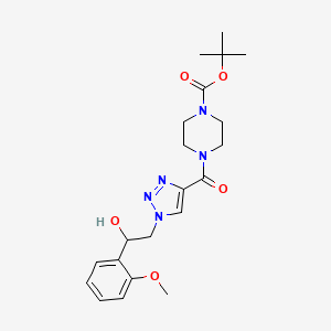 molecular formula C21H29N5O5 B2398964 叔丁基4-(1-(2-羟基-2-(2-甲氧苯基)乙基)-1H-1,2,3-三唑-4-羰基)哌嗪-1-羧酸酯 CAS No. 1396864-50-8