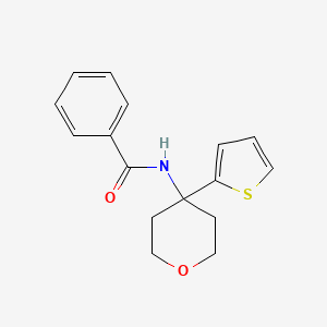 molecular formula C16H17NO2S B2398968 N-(4-(thiophen-2-yl)tetrahydro-2H-pyran-4-yl)benzamide CAS No. 2034567-70-7