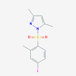 molecular formula C12H13IN2O2S B239897 1-(4-Iodo-2-methylphenyl)sulfonyl-3,5-dimethylpyrazole CAS No. 5611-11-0
