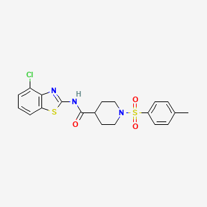 molecular formula C20H20ClN3O3S2 B2398975 N-(4-chlorobenzo[d]thiazol-2-yl)-1-tosylpiperidine-4-carboxamide CAS No. 941918-99-6