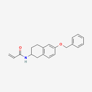 molecular formula C20H21NO2 B2398976 N-(6-Phenylmethoxy-1,2,3,4-tetrahydronaphthalen-2-yl)prop-2-enamide CAS No. 2305480-24-2