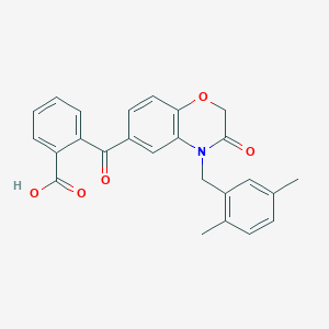 molecular formula C25H21NO5 B2398988 2-{[4-(2,5-dimethylbenzyl)-3-oxo-3,4-dihydro-2H-1,4-benzoxazin-6-yl]carbonyl}benzenecarboxylic acid CAS No. 861212-95-5