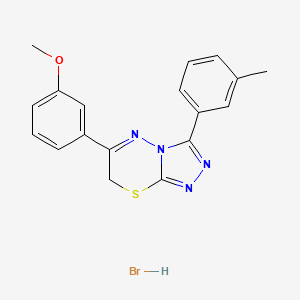 molecular formula C18H17BrN4OS B2398989 6-(3-methoxyphenyl)-3-(m-tolyl)-7H-[1,2,4]triazolo[3,4-b][1,3,4]thiadiazine hydrobromide CAS No. 1179501-72-4