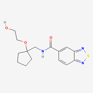molecular formula C15H19N3O3S B2398991 N-((1-(2-hydroxyethoxy)cyclopentyl)methyl)benzo[c][1,2,5]thiadiazole-5-carboxamide CAS No. 2176069-64-8