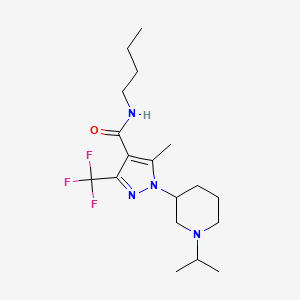 molecular formula C18H29F3N4O B2398992 N-butyl-1-(1-isopropylpiperidin-3-yl)-5-methyl-3-(trifluoromethyl)-1H-pyrazole-4-carboxamide CAS No. 1203159-66-3