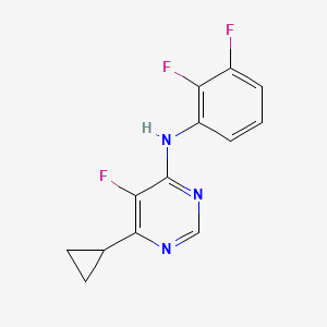 molecular formula C13H10F3N3 B2398997 6-Cyclopropyl-N-(2,3-difluorophenyl)-5-fluoropyrimidin-4-amine CAS No. 2415519-48-9