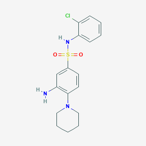 3-amino-N-(2-chlorophenyl)-4-(piperidin-1-yl)benzene-1-sulfonamide