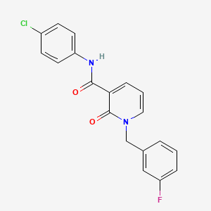 molecular formula C19H14ClFN2O2 B2399009 N-(4-chlorophenyl)-1-(3-fluorobenzyl)-2-oxo-1,2-dihydropyridine-3-carboxamide CAS No. 933205-53-9