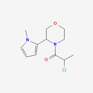 molecular formula C12H17ClN2O2 B2399011 2-Chloro-1-[3-(1-methylpyrrol-2-yl)morpholin-4-yl]propan-1-one CAS No. 2411217-28-0