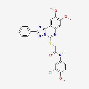N-(3-chloro-4-methoxyphenyl)-2-((8,9-dimethoxy-2-phenyl-[1,2,4]triazolo[1,5-c]quinazolin-5-yl)thio)acetamide