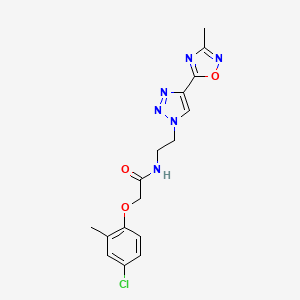 2-(4-chloro-2-methylphenoxy)-N-(2-(4-(3-methyl-1,2,4-oxadiazol-5-yl)-1H-1,2,3-triazol-1-yl)ethyl)acetamide
