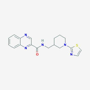 molecular formula C18H19N5OS B2399023 N-((1-(thiazol-2-yl)piperidin-3-yl)methyl)quinoxaline-2-carboxamide CAS No. 1706284-14-1
