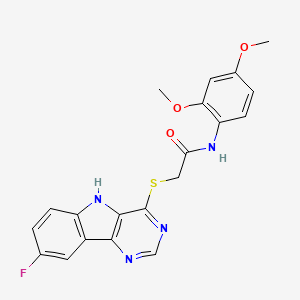 N-(2,4-dimethoxyphenyl)-2-((8-fluoro-5H-pyrimido[5,4-b]indol-4-yl)thio)acetamide