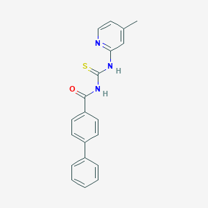 molecular formula C20H17N3OS B239906 N-[(4-methylpyridin-2-yl)carbamothioyl]biphenyl-4-carboxamide 