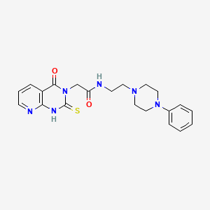 2-(4-oxo-2-thioxo-1,2-dihydropyrido[2,3-d]pyrimidin-3(4H)-yl)-N-(2-(4-phenylpiperazin-1-yl)ethyl)acetamide