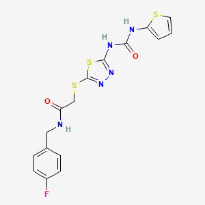 N-(4-fluorobenzyl)-2-((5-(3-(thiophen-2-yl)ureido)-1,3,4-thiadiazol-2-yl)thio)acetamide