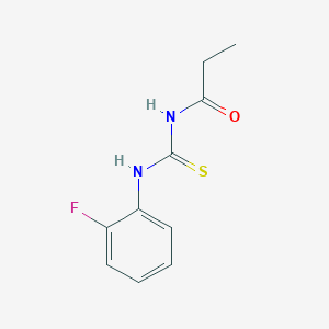 molecular formula C10H11FN2OS B239908 N-[(2-fluorophenyl)carbamothioyl]propanamide 