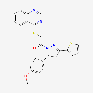 1-(5-(4-methoxyphenyl)-3-(thiophen-2-yl)-4,5-dihydro-1H-pyrazol-1-yl)-2-(quinazolin-4-ylthio)ethanone