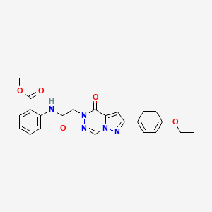 molecular formula C23H21N5O5 B2399088 Methyl 2-(2-(8-(4-ethoxyphenyl)-(oxo)pyrazolo[1,5-d][1,2,4]triazin-1-yl)acetamido)benzoate CAS No. 1021020-69-8
