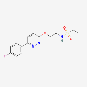 molecular formula C14H16FN3O3S B2399096 N-(2-((6-(4-fluorophenyl)pyridazin-3-yl)oxy)ethyl)ethanesulfonamide CAS No. 920193-58-4