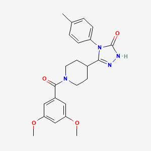 molecular formula C23H26N4O4 B2399099 5-[1-(3,5-dimethoxybenzoyl)piperidin-4-yl]-4-(4-methylphenyl)-2,4-dihydro-3H-1,2,4-triazol-3-one CAS No. 1775432-23-9