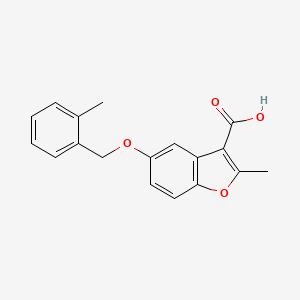 molecular formula C18H16O4 B2399103 2-甲基-5-[(2-甲基苄基)氧基]-1-苯并呋喃-3-羧酸 CAS No. 307552-52-9