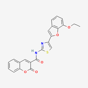 molecular formula C23H16N2O5S B2399104 N-(4-(7-ethoxybenzofuran-2-yl)thiazol-2-yl)-2-oxo-2H-chromene-3-carboxamide CAS No. 921526-59-2