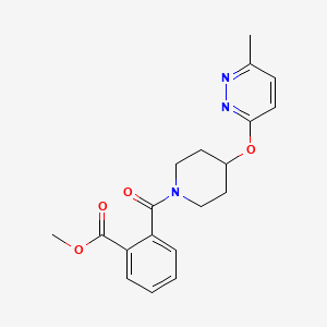 molecular formula C19H21N3O4 B2399105 Methyl 2-(4-((6-methylpyridazin-3-yl)oxy)piperidine-1-carbonyl)benzoate CAS No. 1797755-83-9