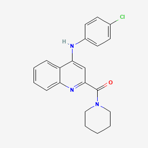 (4-((4-Chlorophenyl)amino)quinolin-2-yl)(piperidin-1-yl)methanone