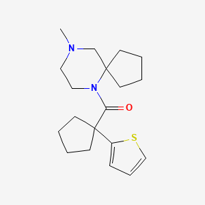 molecular formula C19H28N2OS B2399116 (9-Methyl-6,9-diazaspiro[4.5]decan-6-yl)(1-(thiophen-2-yl)cyclopentyl)methanone CAS No. 1421462-15-8