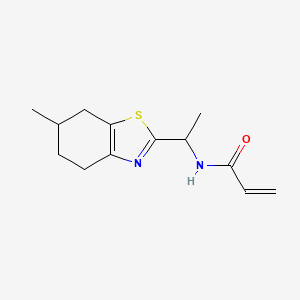 molecular formula C13H18N2OS B2399117 N-[1-(6-Methyl-4,5,6,7-tetrahydro-1,3-benzothiazol-2-yl)ethyl]prop-2-enamide CAS No. 2305556-81-2
