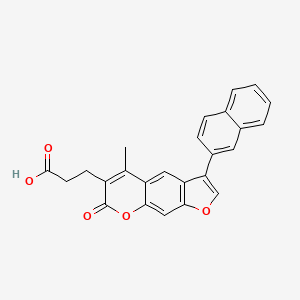 molecular formula C25H18O5 B2399120 3-(5-Methyl-3-naphthalen-2-yl-7-oxofuro[3,2-g]chromen-6-yl)propanoic acid CAS No. 858745-24-1