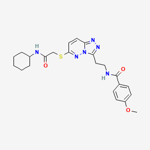 N-(2-(6-((2-(cyclohexylamino)-2-oxoethyl)thio)-[1,2,4]triazolo[4,3-b]pyridazin-3-yl)ethyl)-4-methoxybenzamide
