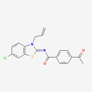 (Z)-4-acetyl-N-(3-allyl-6-chlorobenzo[d]thiazol-2(3H)-ylidene)benzamide