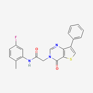 molecular formula C21H16FN3O2S B2399128 N-(5-fluoro-2-methylphenyl)-2-(4-oxo-7-phenylthieno[3,2-d]pyrimidin-3(4H)-yl)acetamide CAS No. 1105223-59-3