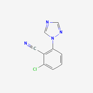molecular formula C9H5ClN4 B2399129 2-chloro-6-(1H-1,2,4-triazol-1-yl)benzenecarbonitrile CAS No. 866042-58-2