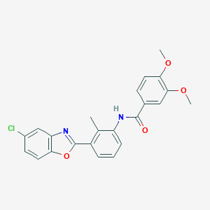 molecular formula C23H19ClN2O4 B239913 N-[3-(5-chloro-1,3-benzoxazol-2-yl)-2-methylphenyl]-3,4-dimethoxybenzamide 